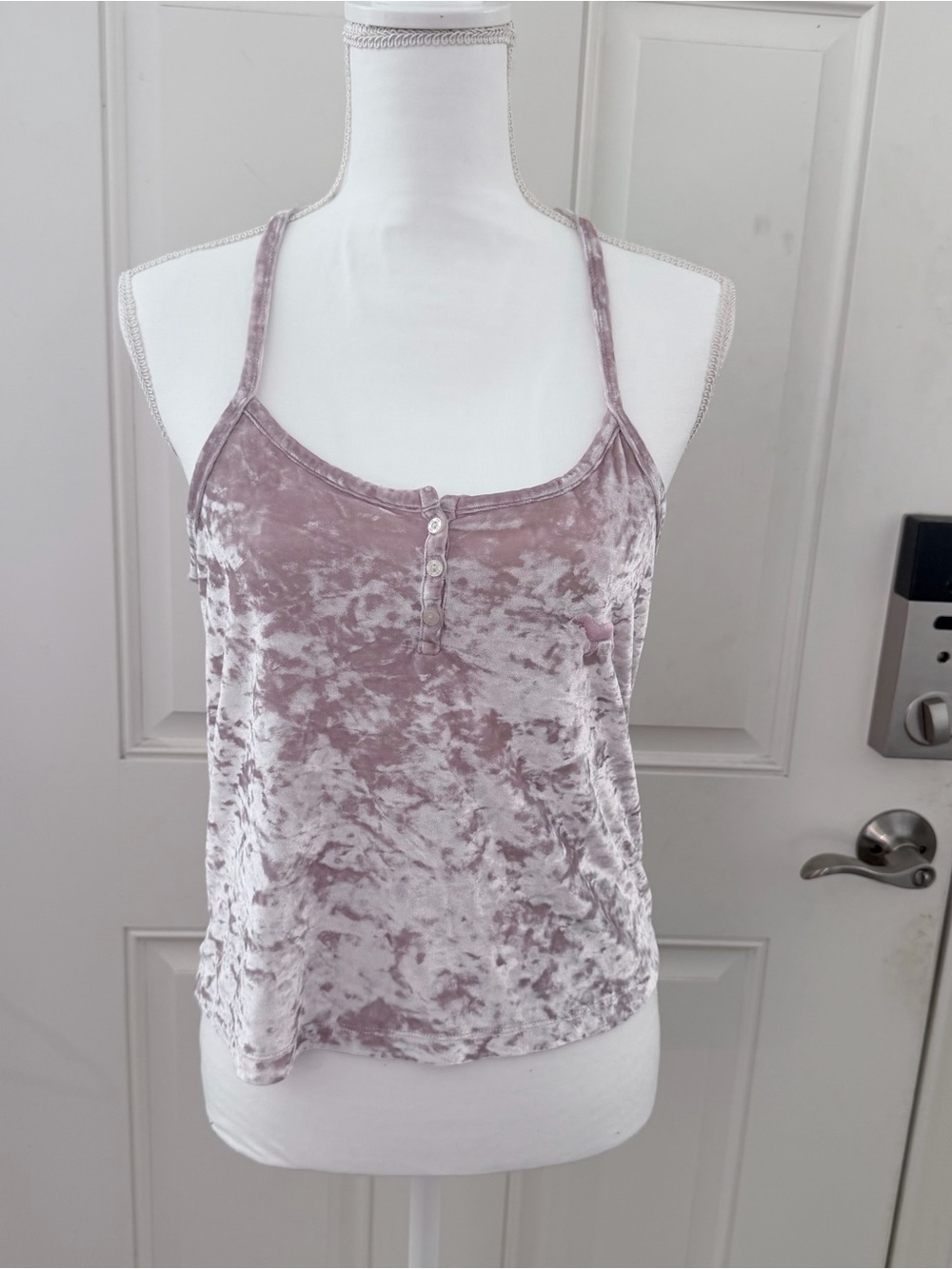 PINK Victoria's Secret Crushed Velvet Tank M | Light Pink Y2K
